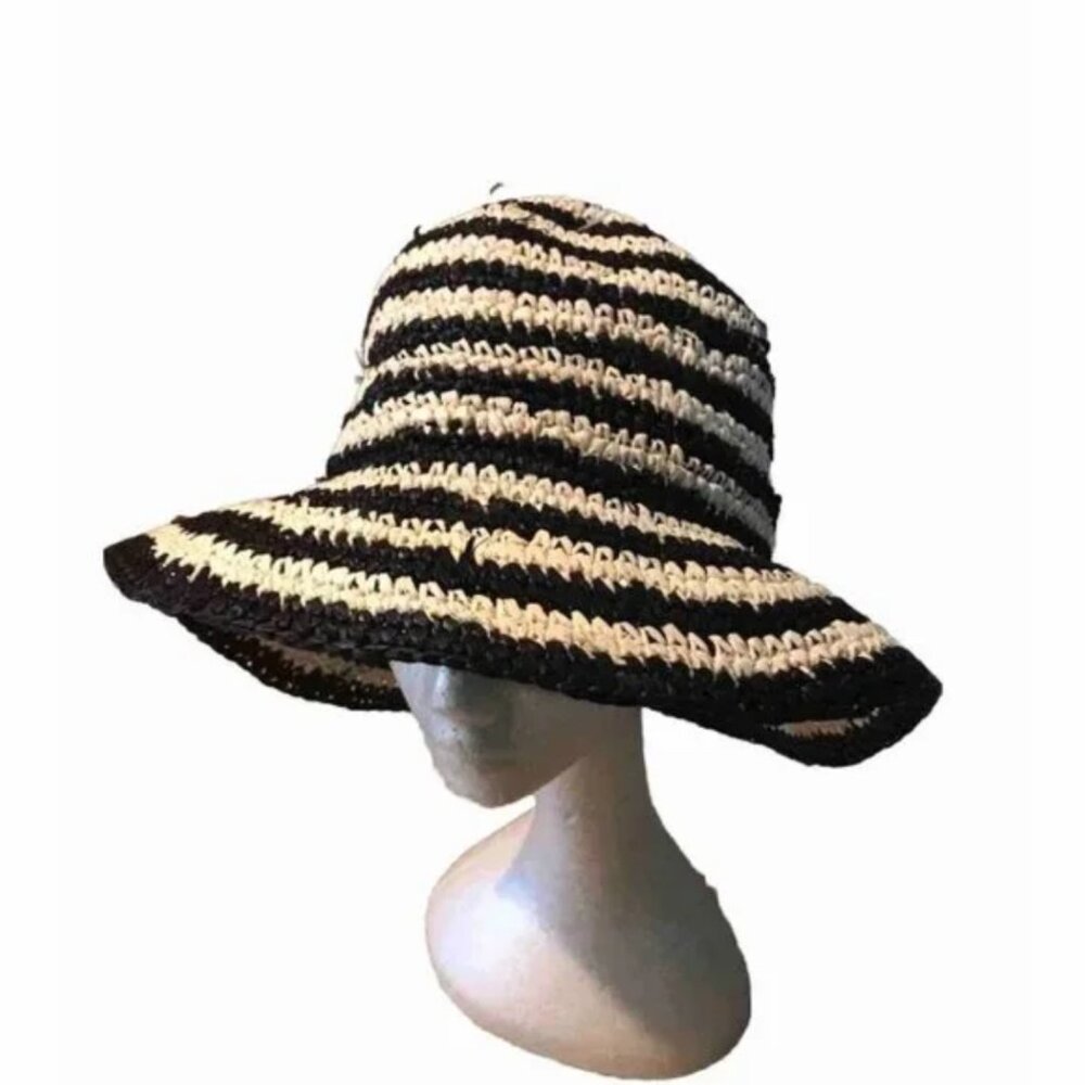 Wyeth Straw Striped Packable Bucket Hat